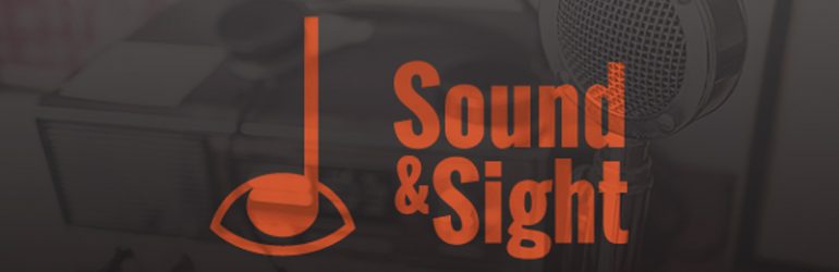 Sound&Sight logo over audio equipment